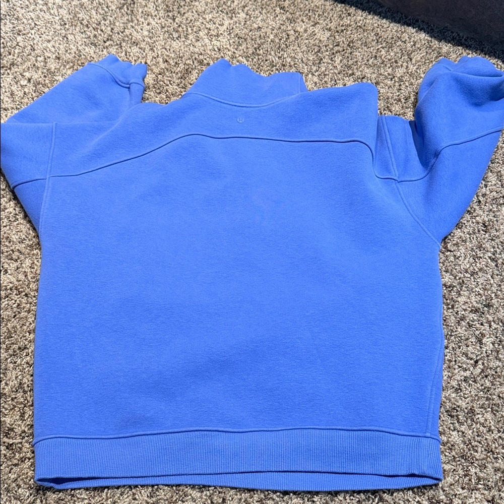 Lululemon Women's Thick Fleece Half Zip Wild Indigo Blue Sweatshirt Size xs/s - Picture 9 of 10